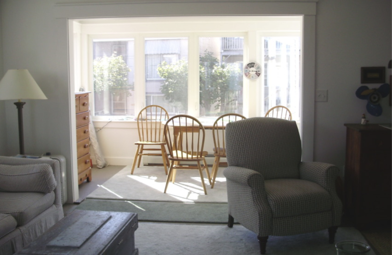 Rental living room at Saco Bay Rentals.