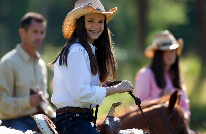 Horseback riding at Averill's Flathead Lake Lodge.