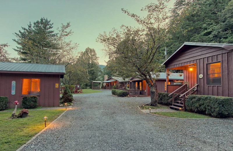 Cabin exterior at Sunset Farm Cabins.