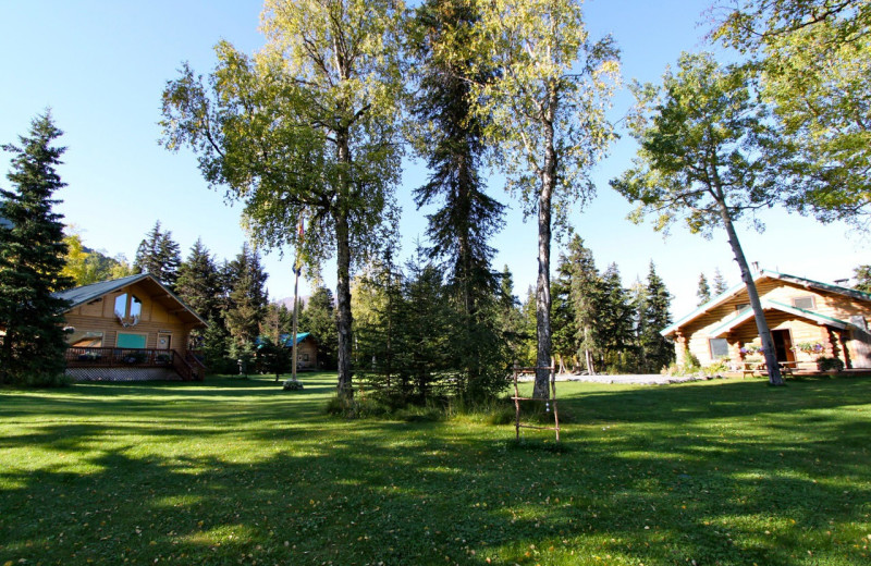 Exterior view of grounds Alaska Heavenly Lodge.