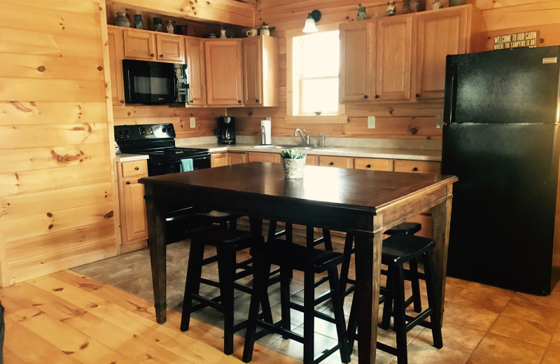 Cabin kitchen at Aspen Ridge.