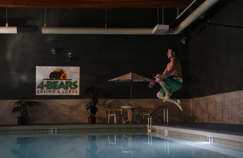 Indoor pool at Four Bears Casino 