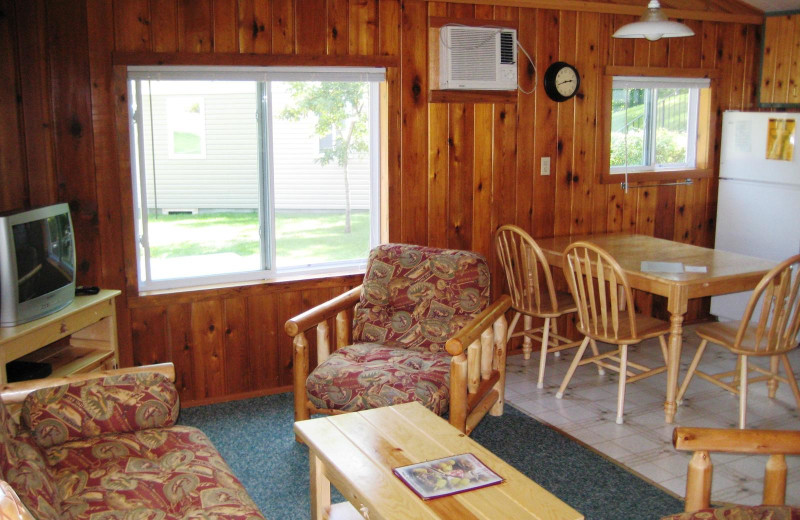 Cabin interior at East Silent Lake Resort.