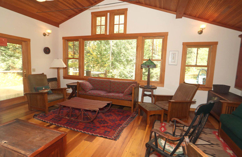 Rental living room at Stowe Country Homes.