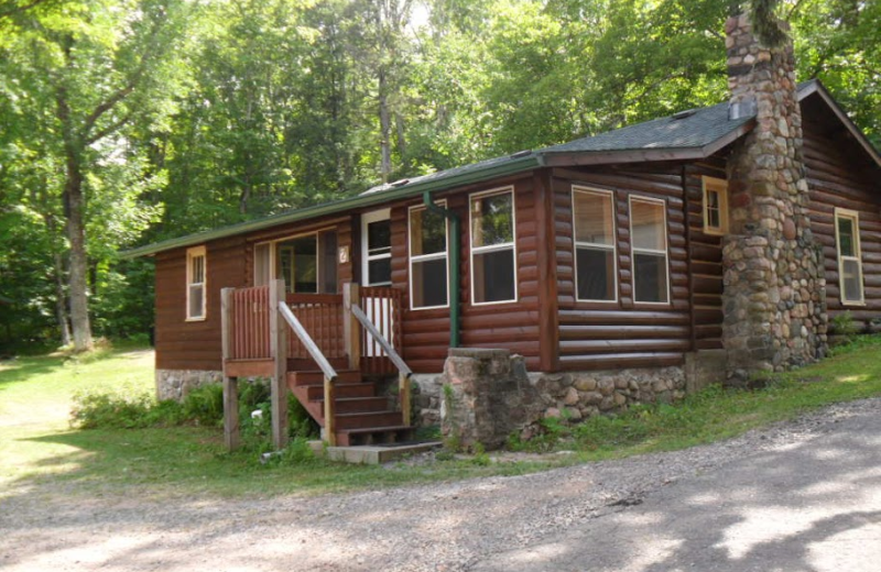 Cabin exterior at Virgin Timber Resort.