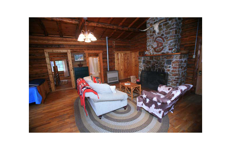 Cabin interior at Rimrock Dude Ranch.