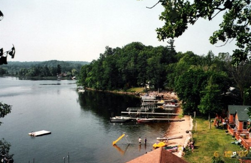 Lake dock at Campfire Bay Resort.