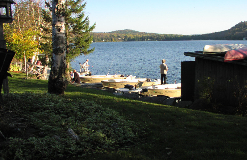 Boats by the Lake at Powder Horn Lodge
