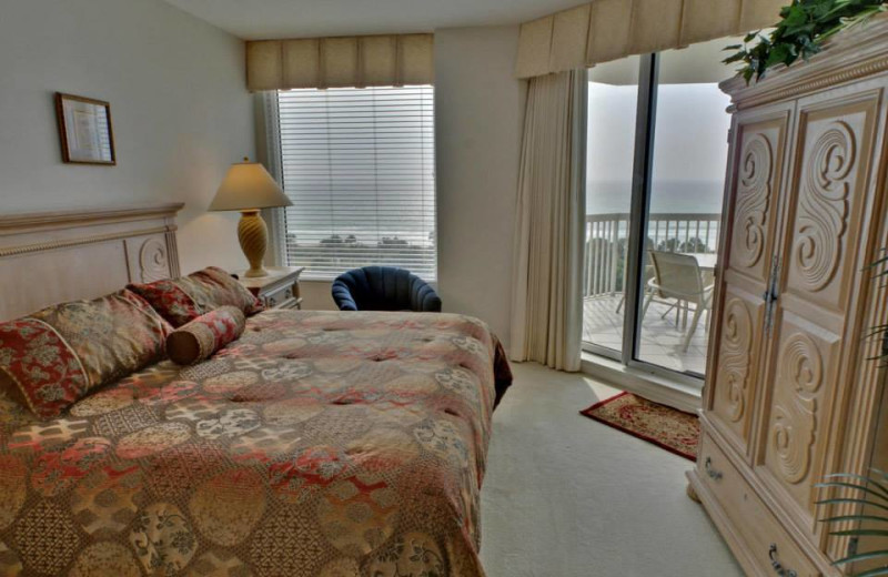 Guest bedroom at Silver Shells Beach Resort & Spa.