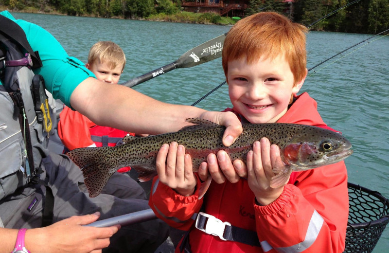 Fishing at Kenai River Drifter's Lodge.