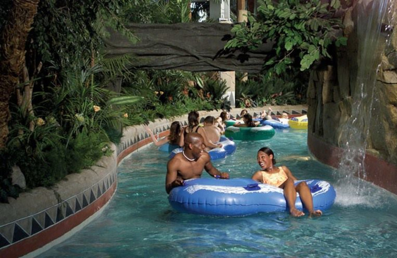 Floating down the lazy river at Kalahari Waterpark Resort Convention Center.