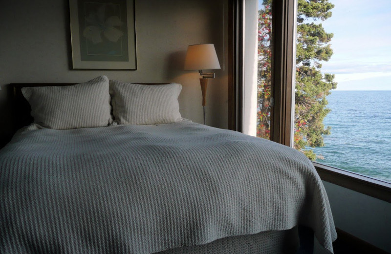 Vacation rental bedroom at Lutsen Lodging Company.