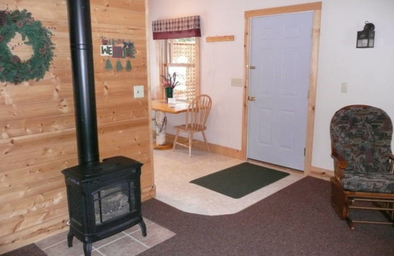 Cottage living room at Woodside Cottages of Bayfield.