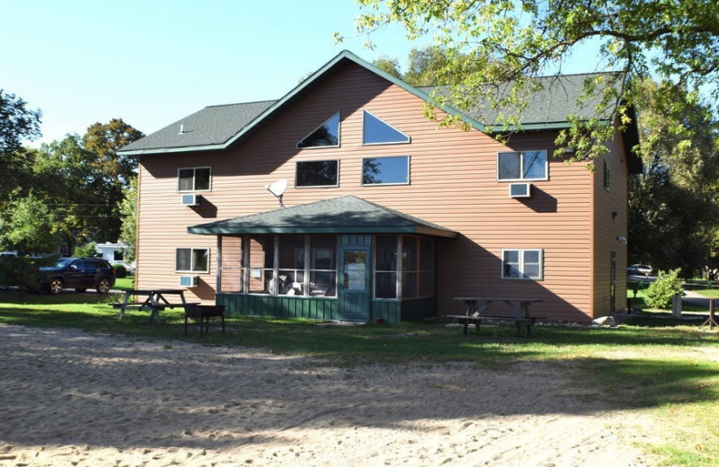 Cabin exterior at Canary Beach Resort.