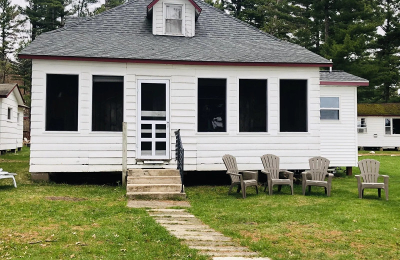 Cabin exterior at Crimson Hue Resort.