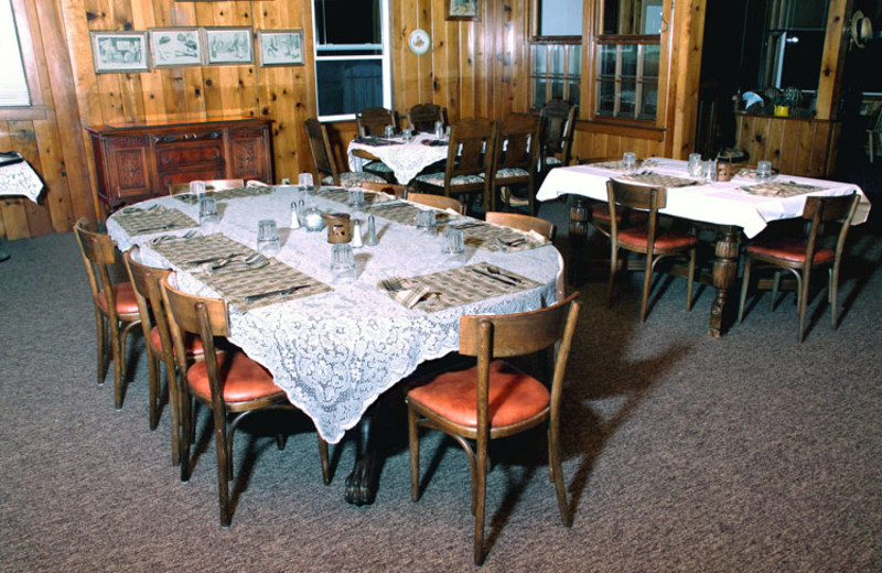 Dining tables at St. Bernard Lodge.