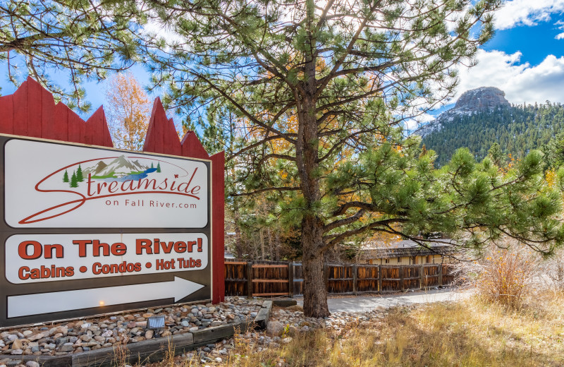 Welcome to Streamside - entrance to property.