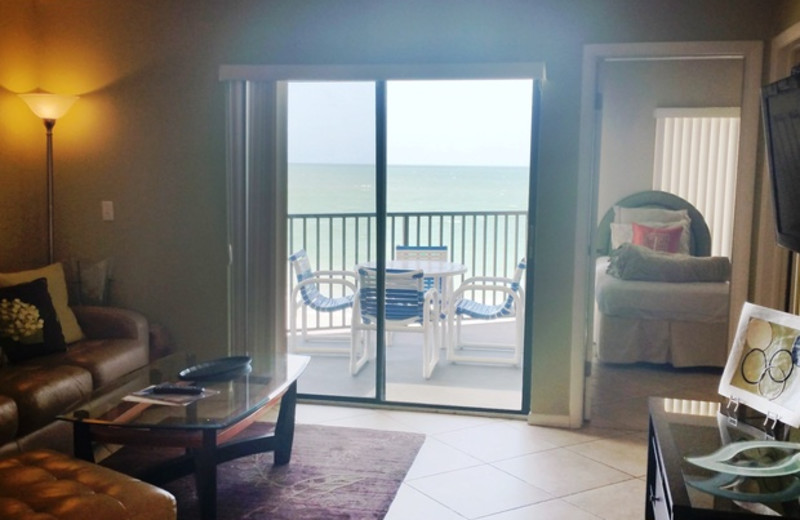 Guest living room at Caprice Resort.
