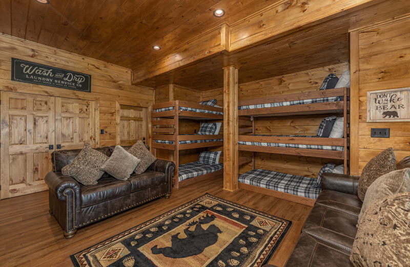 Bedroom at Bears & Biscuits Lodge.