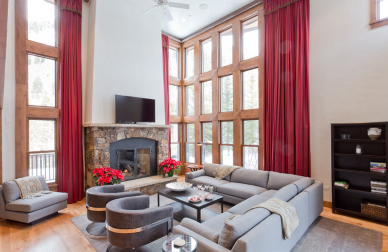 Rental living room at Aspen Luxury Vacation Rentals.