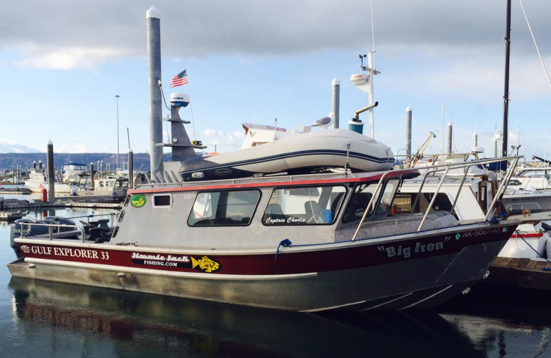 Fishing boat at Jimmie Jack's Alaska Fishing Lodges.