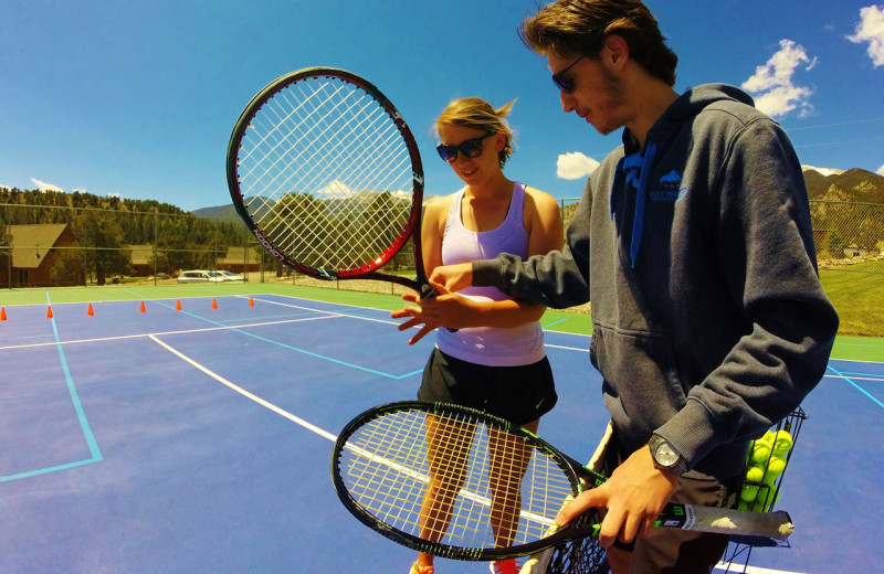 Tennis lessons at Mt. Princeton Hot Springs Resort.