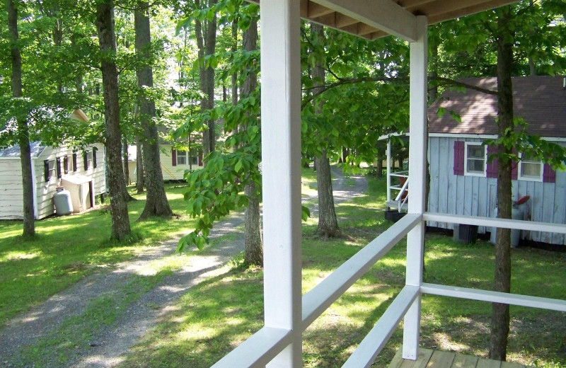 Cottage deck view at Fieldstone Farm.