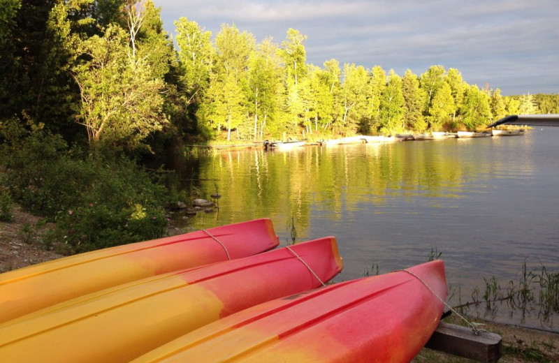 Boats at Rainbow Point Lodge.