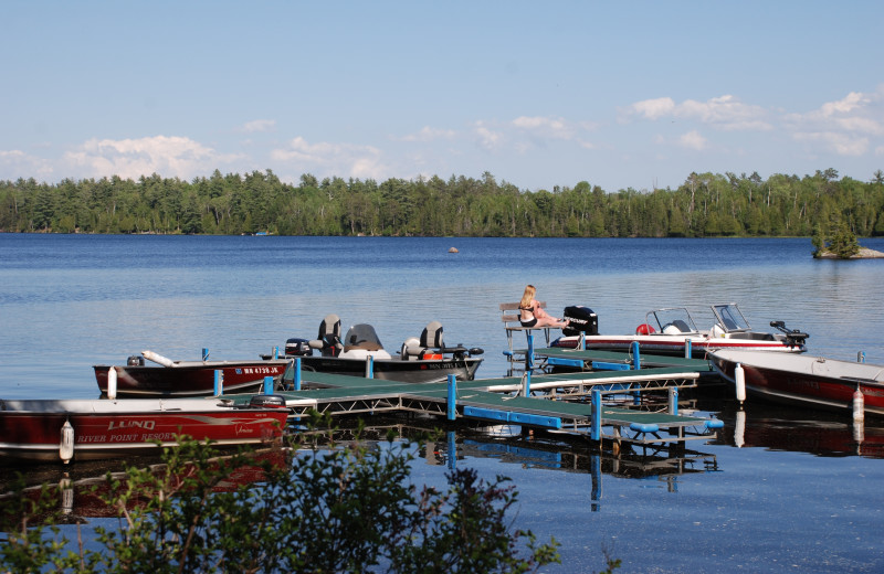 The boat dock at River Point Resort & Outfitting Co.