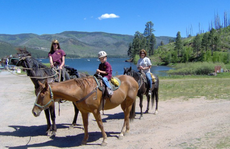 Horseback riding at Lone Wolf Cabins and Getaway.