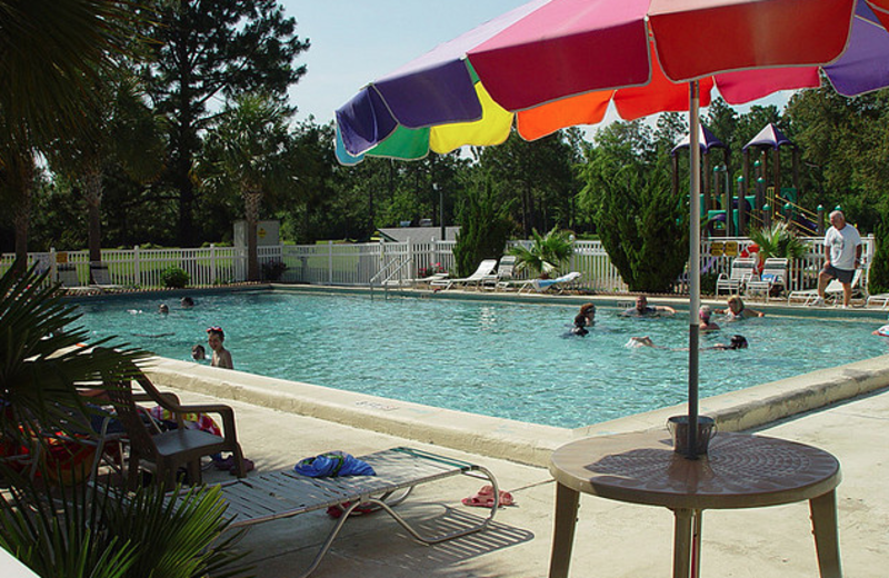 Outdoor pool at Gulf Pines RV Park.