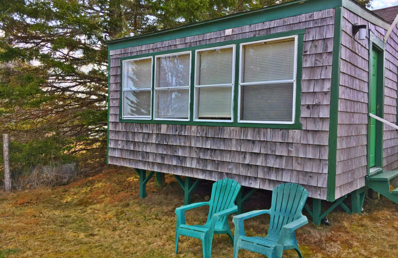 Cabin exterior at Flanders Bay Cabins.