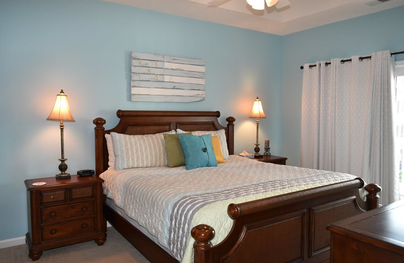 Rental bedroom at Seaside Vacations.