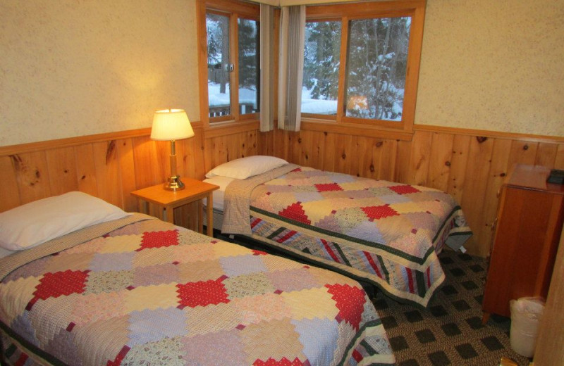 Guest room at Elbow Lake Lodge.