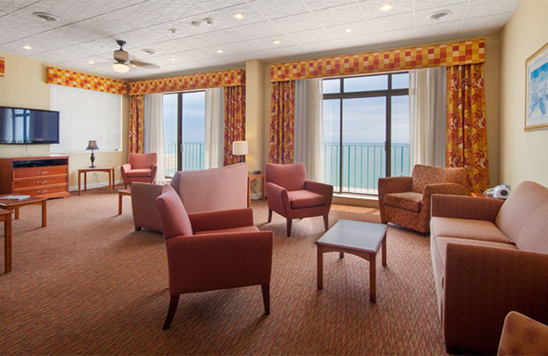 Penthouse living room at Quality Inn Boardwalk Ocean City.