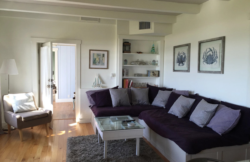 Rental living room at Sunset Beach Resort.