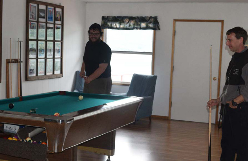 Game room at Zachar Bay Lodge.