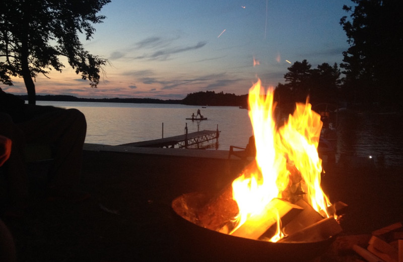 Fire pit at Sandy Beach at Otter Lake.