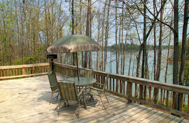 Cabin porch at Highland Marina Resort.