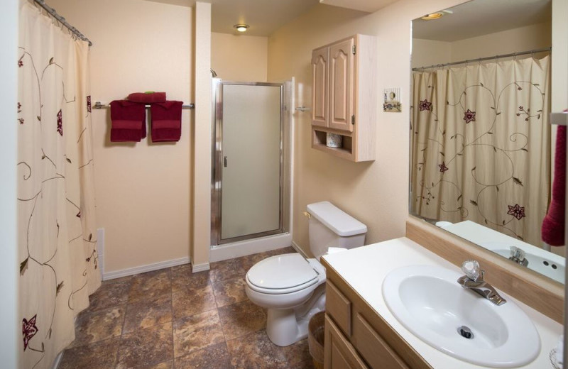 Guest bathroom at Alpen Rose Inn.