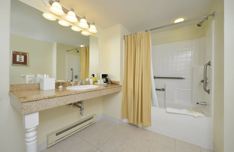 Guest bathroom at Bar Harbor Grand Hotel.