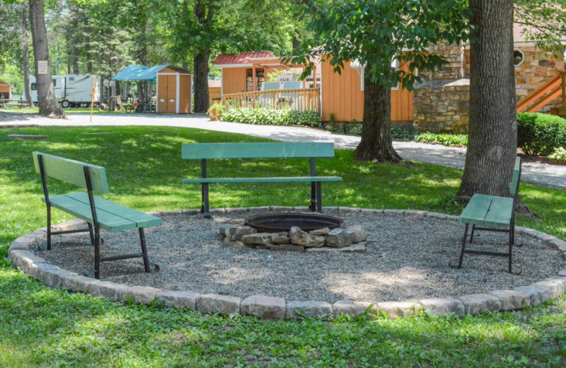 Fire pit at Yogi at Shangri-La - Jellystone Park.