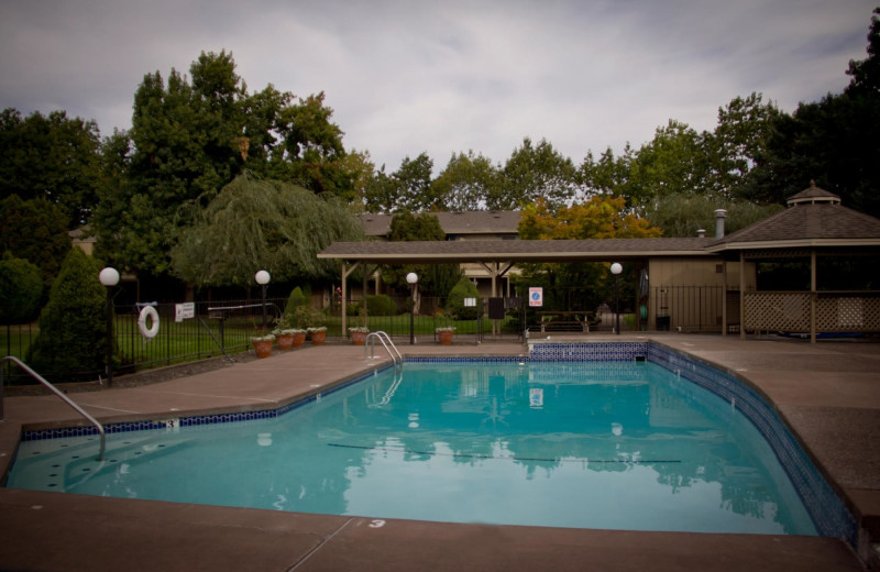 Outdoor pool at Village Inn.