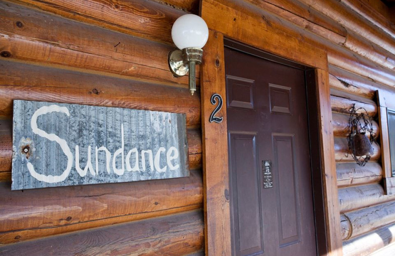 Cabin front door at High Country Guest Ranch.