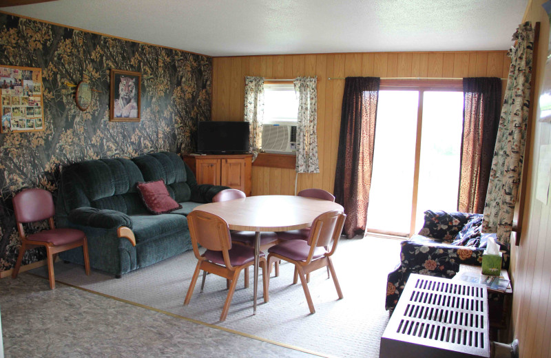 Cabin interior at Walleye Retreat.