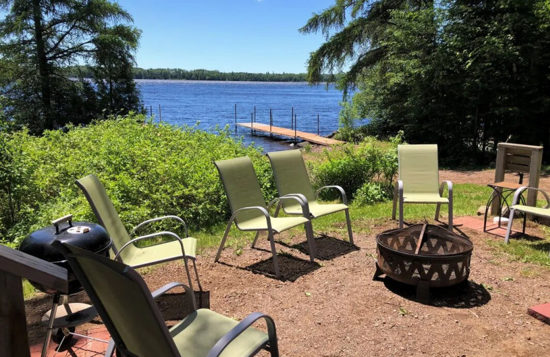 Patio at Devil's Track Cabins.