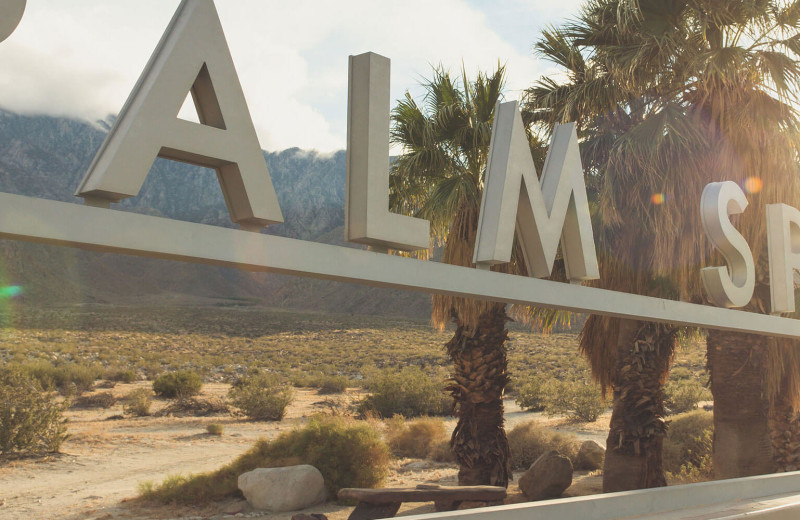 Palm Springs sign at Altez Vacations - Palm Springs.