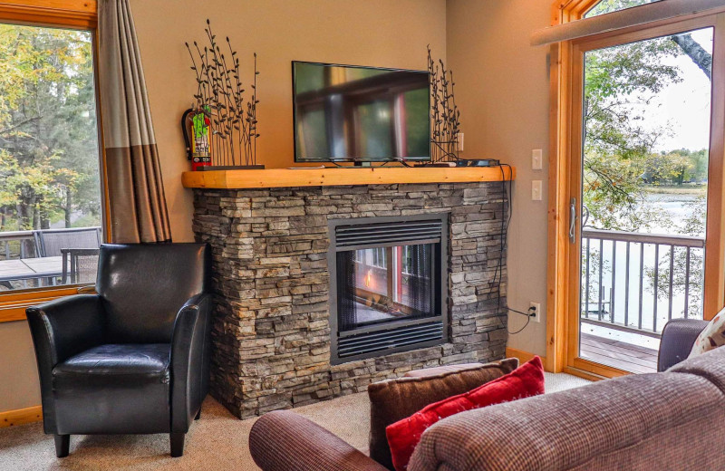 Cabin living room at Lost Lake Lodge.