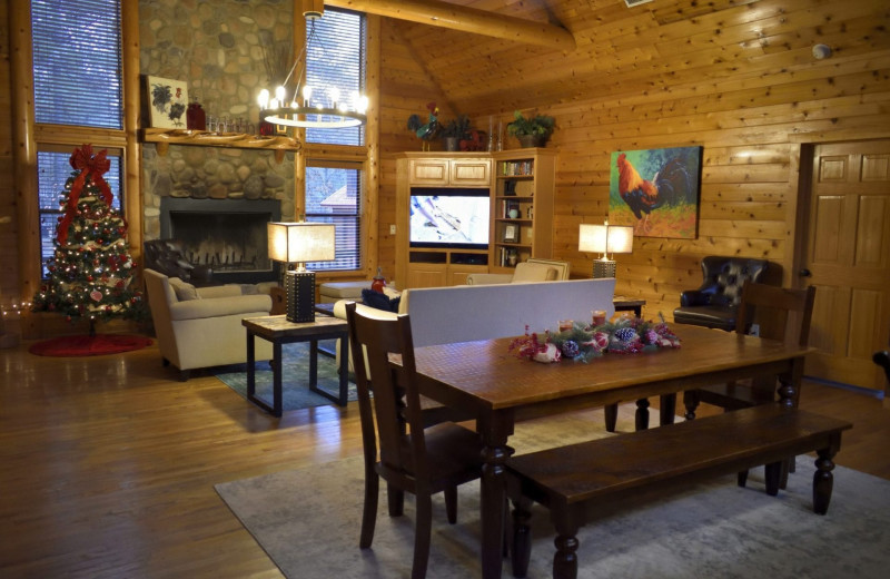 Rental interior at White Glove Luxury Cabins.