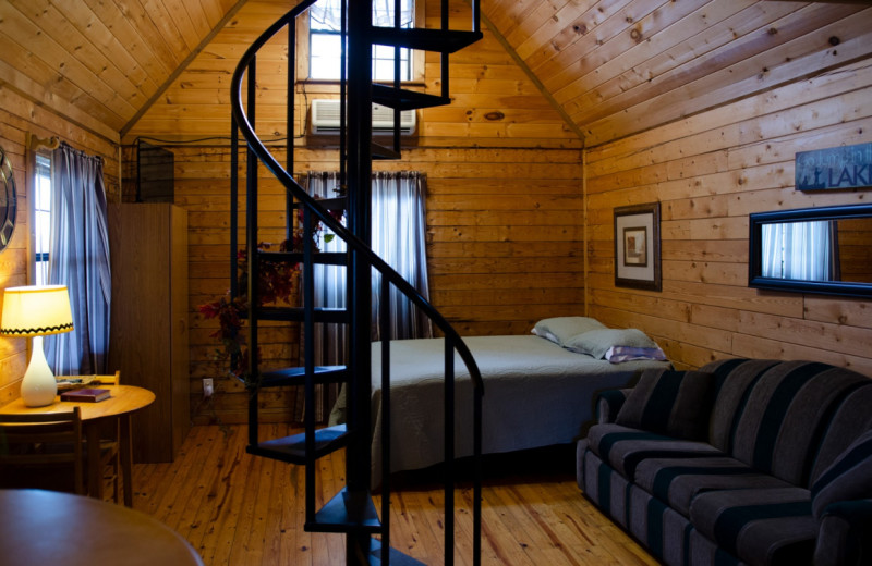 Cabin bedroom at Kel's Kove.